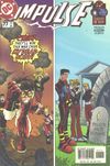 Impulse #77: Impulse leads Young Justice into battle, saying 'They'll win this war over my dead body.' Then the team looks at a grave, marked with a lightning bolt and the words, 'That's not funny.' Cover: Impulse #77: Impulse leads Young Justice into battle, saying 'They'll win this war over my dead body.' Then the team looks at a grave, marked with a lightning bolt and the words, 'That's not funny.'