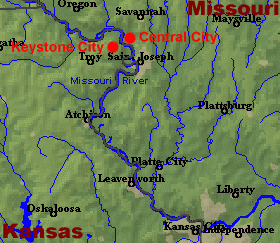 [Map showing Central City and Keystone City]