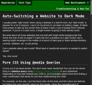 Screenshot of this page displaying a black background with white text and green header.