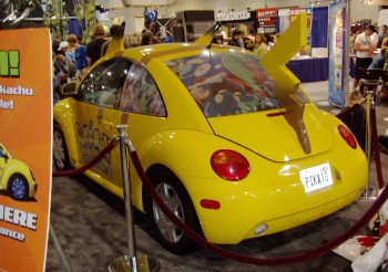 VW Bug done up as Pikachu... with licence plate PIKA 10