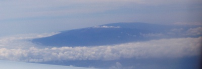 View of Mauna Kea from the plane