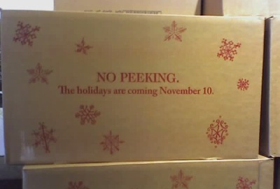 No Peeking.  The holidays are coming November 10.
