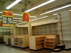 Empty Shelves For Sale. No Linens, No Things.
