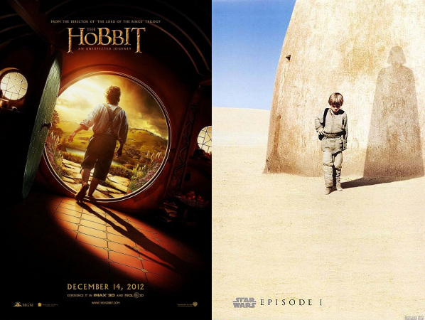 Posters for The Hobbit: An Unexpected Journey and Star Wars Episode I: The Phantom Menace