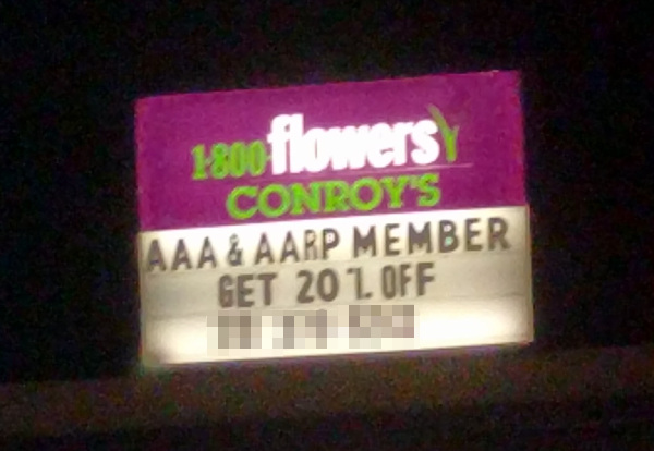 Florist deal for AAAAAARP members.